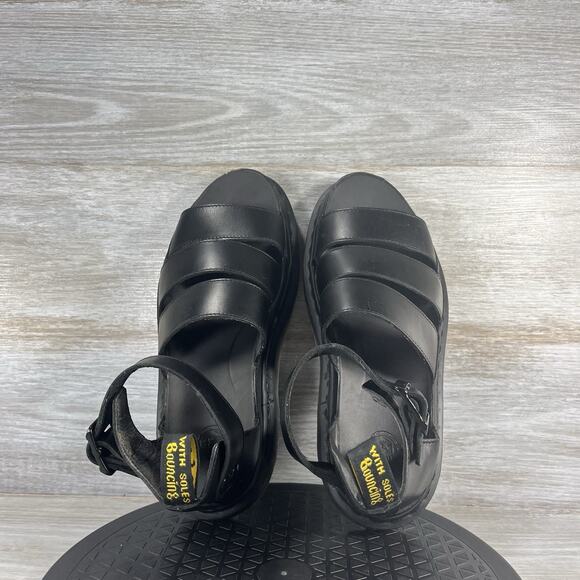 Dr Martens Women’s Clarissa II Quad Mono Black Leather Gladiator Sandals Size 9 - Picture 6 of 8